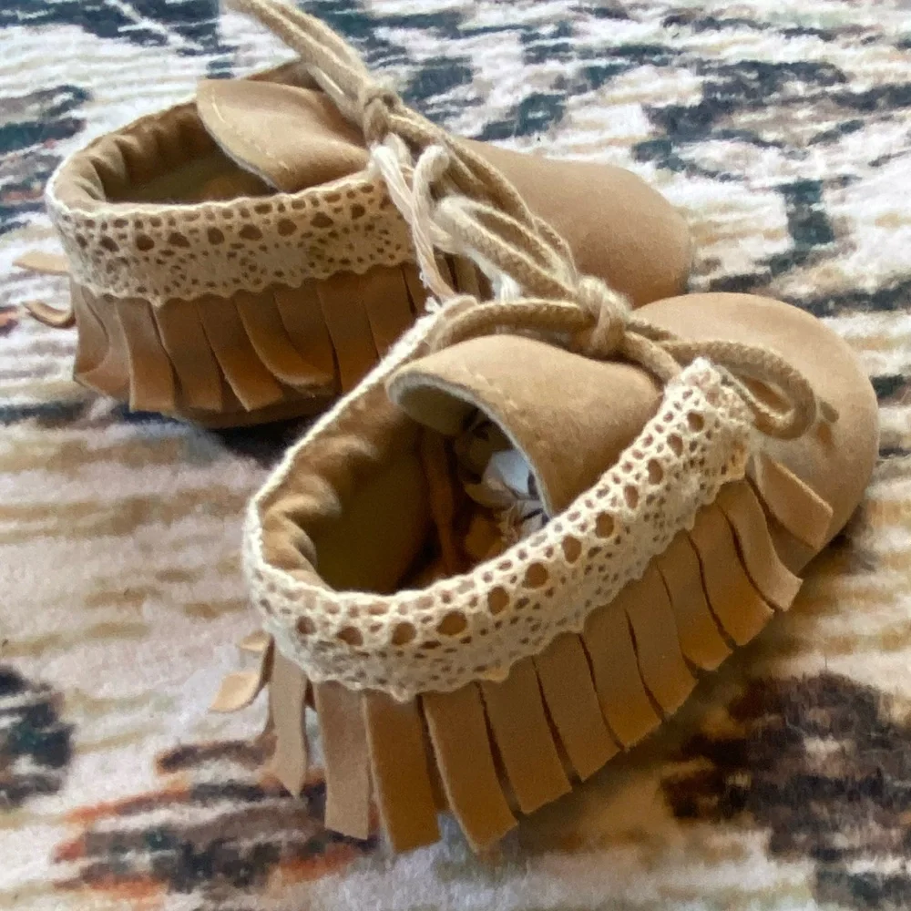 Tan Baby Moccasin Shoes